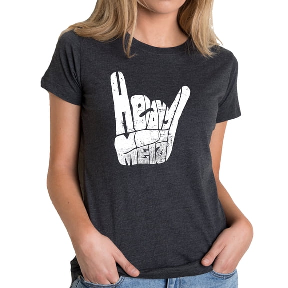 LA Pop Art Women's Premium Blend Word Art T-shirt - Heavy Metal