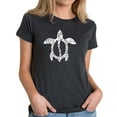 thumbnail image 1 of LA Pop Art Women's Premium Blend Word Art T-shirt - Honu Turtle - Hawaiian Islands, 1 of 2