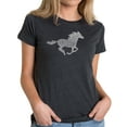 thumbnail image 1 of LA Pop Art Women's Premium Blend Word Art T-shirt - Horse Breeds, 1 of 2