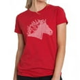 thumbnail image 1 of LA Pop Art Women's Premium Blend Word Art T-shirt - Horse Mane, 1 of 2