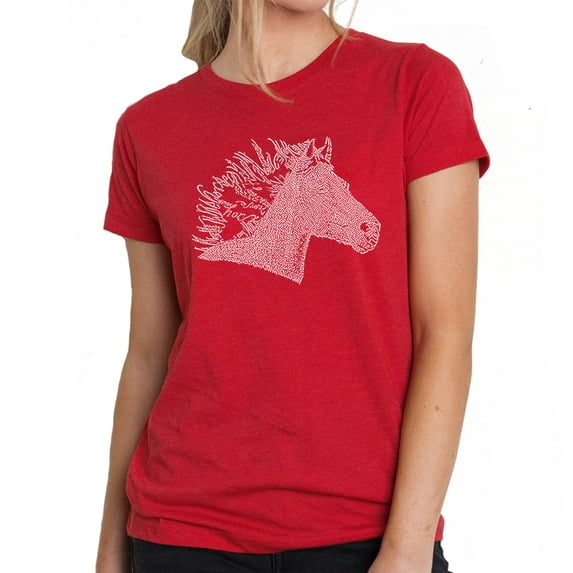 LA Pop Art Women's Premium Blend Word Art T-shirt - Horse Mane
