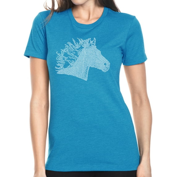 LA Pop Art Women's Premium Blend Word Art T-shirt - Horse Mane