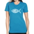 thumbnail image 1 of LA Pop Art Women's Premium Blend Word Art T-shirt - John 3:16 Fish Symbol, 1 of 2