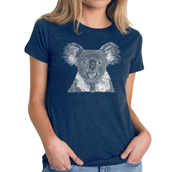 LA Pop Art Women's Premium Blend Word Art T-shirt - Koala