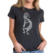 LA Pop Art Womens Premium Blend Word Art T-shirt - Kokopelli