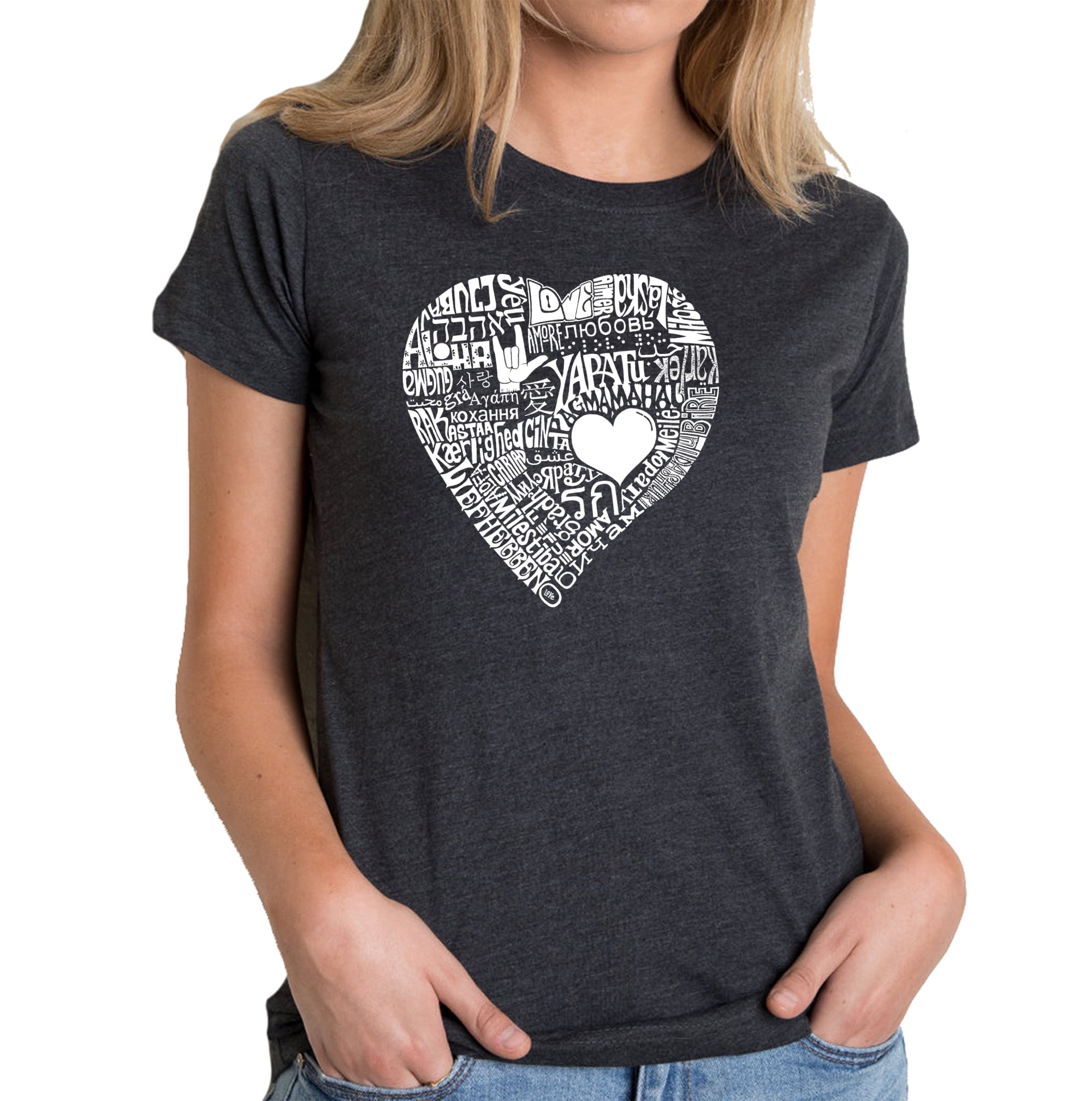Amazon.com: LA POP ART Women's Word Art T-Shirt - Los