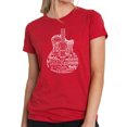 thumbnail image 1 of LA Pop Art Women's Premium Blend Word Art T-shirt - Languages Guitar, 1 of 2