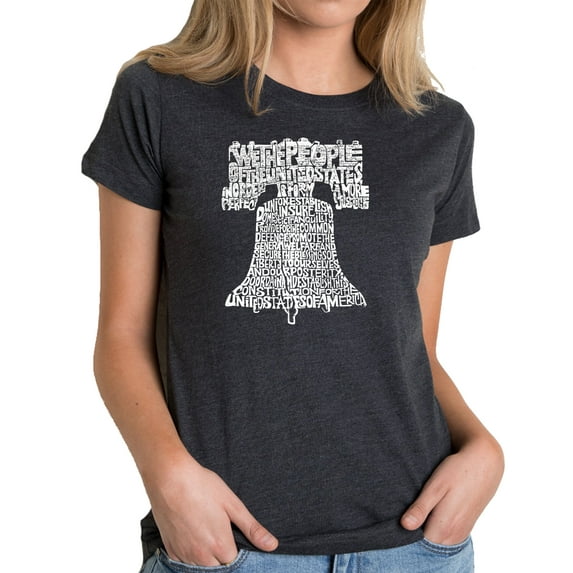 LA Pop Art Women's Premium Blend Word Art T-shirt - Liberty Bell