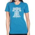 thumbnail image 1 of LA Pop Art Women's Premium Blend Word Art T-shirt - Liberty Bell, 1 of 2