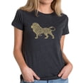 thumbnail image 1 of LA Pop Art Women's Premium Blend Word Art T-shirt - Lion, 1 of 2