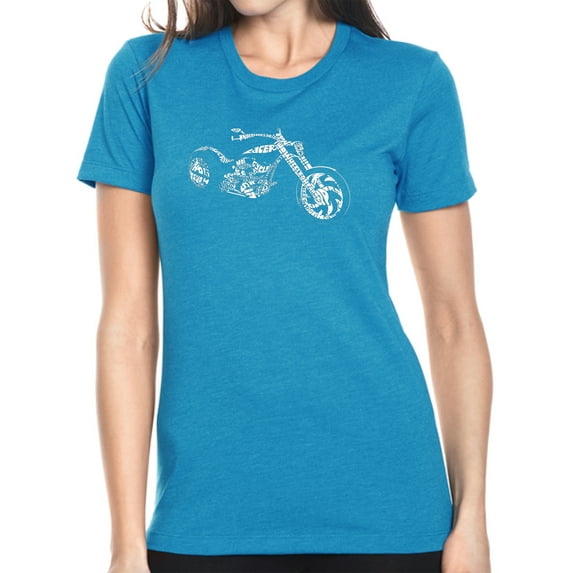 LA Pop Art Women's Premium Blend Word Art T-shirt - MOTORCYCLE
