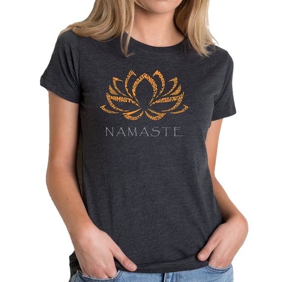 LA Pop Art Women's Premium Blend Word Art T-shirt - Namaste