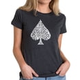 thumbnail image 1 of LA Pop Art Women's Premium Blend Word Art T-shirt - ORDER OF WINNING POKER HANDS, 1 of 2