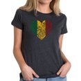 thumbnail image 1 of LA Pop Art Women's Premium Blend Word Art T-shirt - One Love Heart, 1 of 2