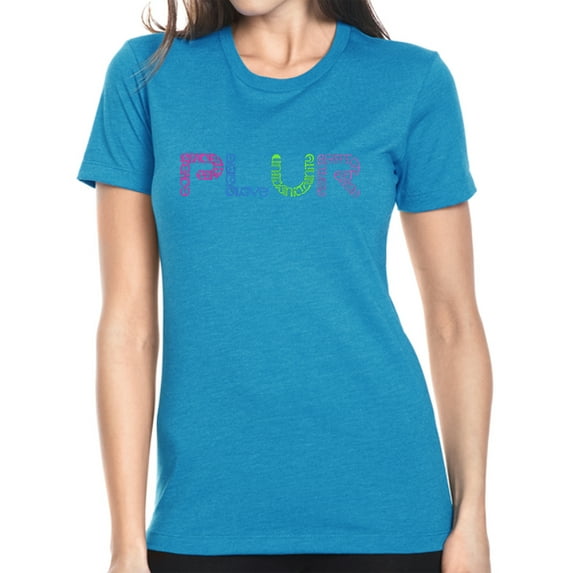 LA Pop Art Women's Premium Blend Word Art T-shirt - PLUR