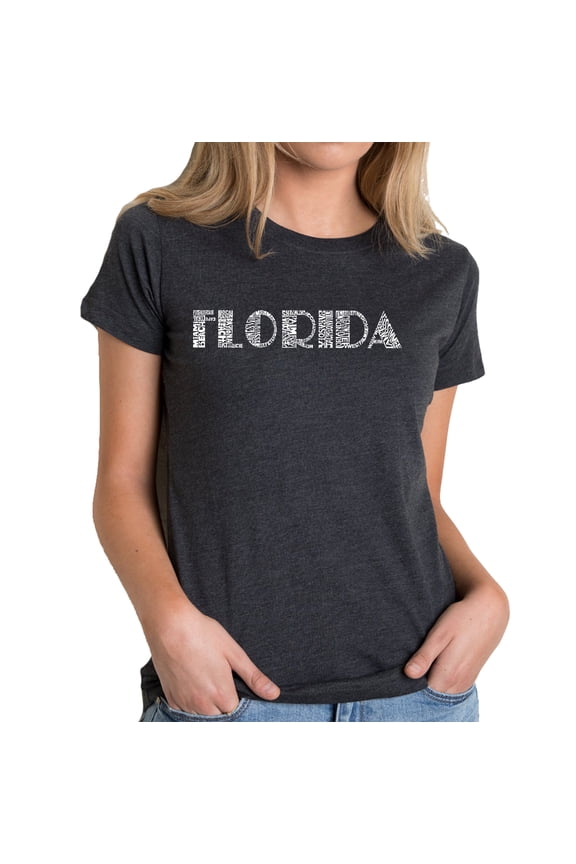 Women's Premium Blend Word Art T-shirt - POPULAR CITIES IN FLORIDA