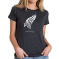thumbnail image 1 of LA Pop Art Women's Premium Blend Word Art T-shirt - Prayer Hands, 1 of 2