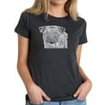 thumbnail image 1 of LA Pop Art Women's Premium Blend Word Art T-shirt - Pug Face, 1 of 2