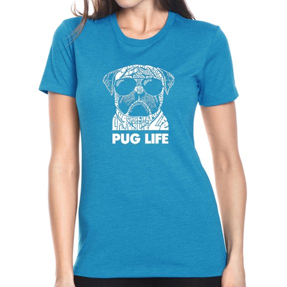 LA Pop Art Women's Premium Blend Word Art T-shirt - Pug Life