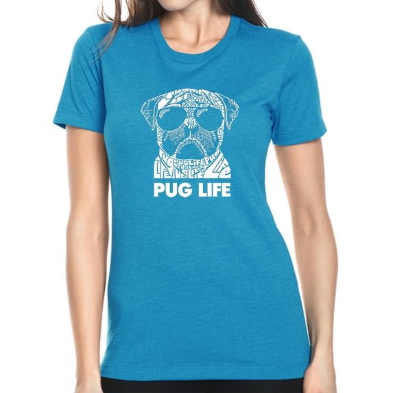 LA Pop Art Women's Premium Blend Word Art T-shirt - Pug Life