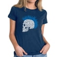 thumbnail image 1 of LA Pop Art Women's Premium Blend Word Art T-shirt - Punk Mohawk, 1 of 2