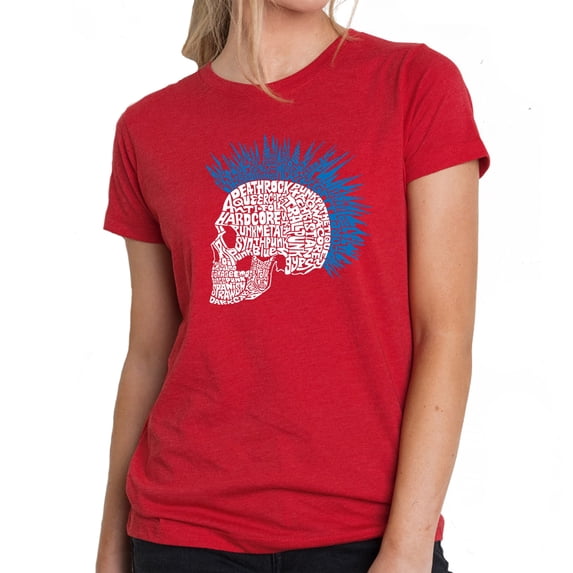 LA Pop Art Women's Premium Blend Word Art T-shirt - Punk Mohawk