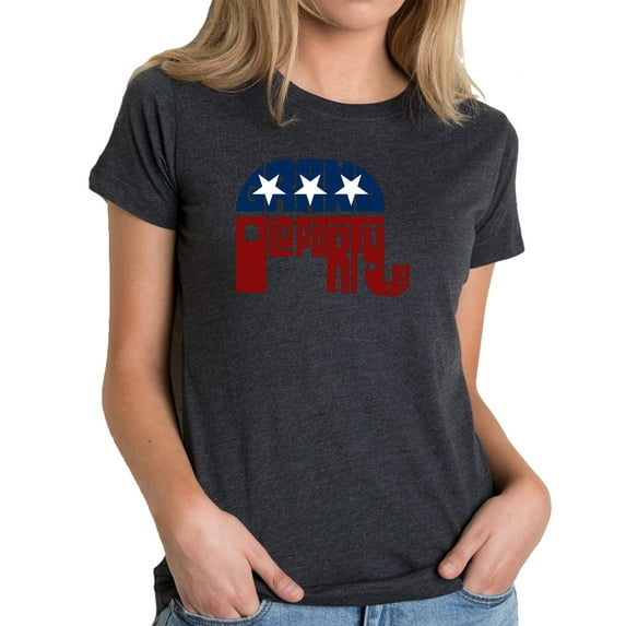 LA Pop Art Women's Premium Blend Word Art T-shirt - REPUBLICAN - GRAND OLD PARTY