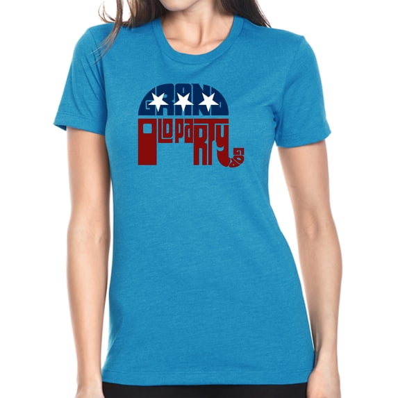 LA Pop Art Women's Premium Blend Word Art T-shirt - REPUBLICAN - GRAND OLD PARTY