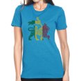 thumbnail image 1 of LA Pop Art Women's Premium Blend Word Art T-shirt - Rasta Lion - One Love, 1 of 2