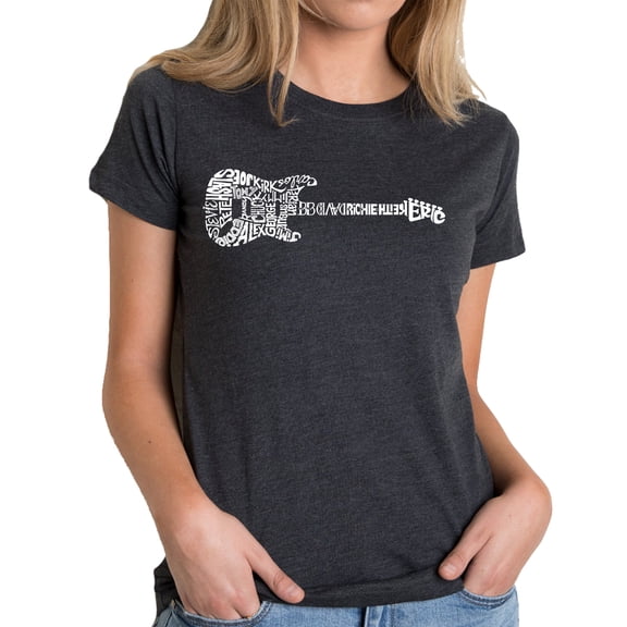 LA Pop Art Women's Premium Blend Word Art T-shirt - Rock Guitar