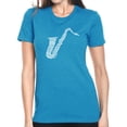 thumbnail image 1 of LA Pop Art Women's Premium Blend Word Art T-shirt - Sax, 1 of 2
