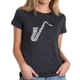 thumbnail image 1 of LA Pop Art Women's Premium Blend Word Art T-shirt - Sax, 1 of 2