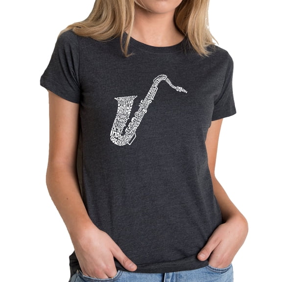 LA Pop Art Women's Premium Blend Word Art T-shirt - Sax