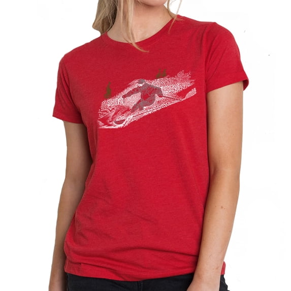 LA Pop Art Women's Premium Blend Word Art T-shirt - Ski