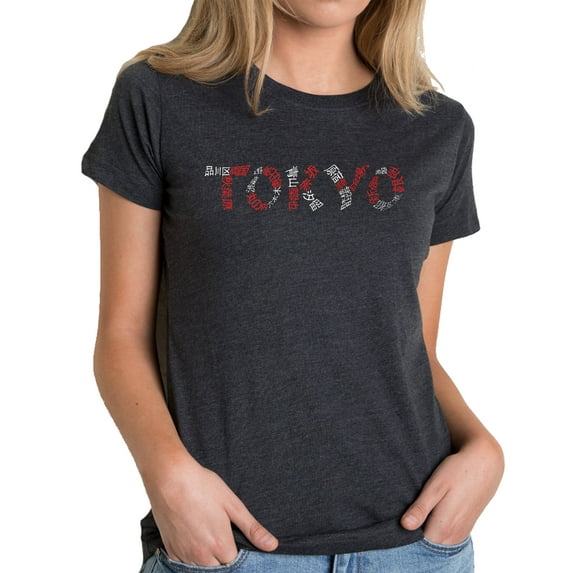 LA Pop Art Women's Premium Blend Word Art T-shirt - THE NEIGHBORHOODS OF TOKYO