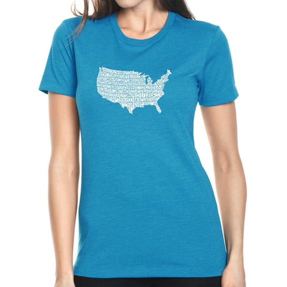 LA Pop Art Women's Premium Blend Word Art T-shirt - THE STAR SPANGLED BANNER