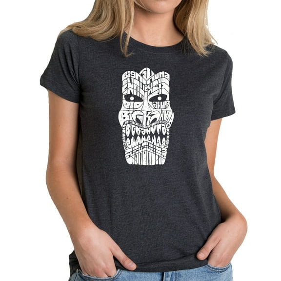 LA Pop Art Women's Premium Blend Word Art T-shirt - TIKI - BIG KAHUNA