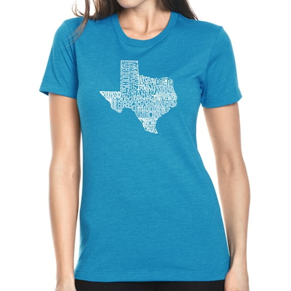 LA Pop Art Women's Premium Blend Word Art T-shirt - The Great State of Texas