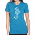 thumbnail image 1 of LA Pop Art Women's Premium Blend Word Art T-shirt - Types of Seahorse, 1 of 2
