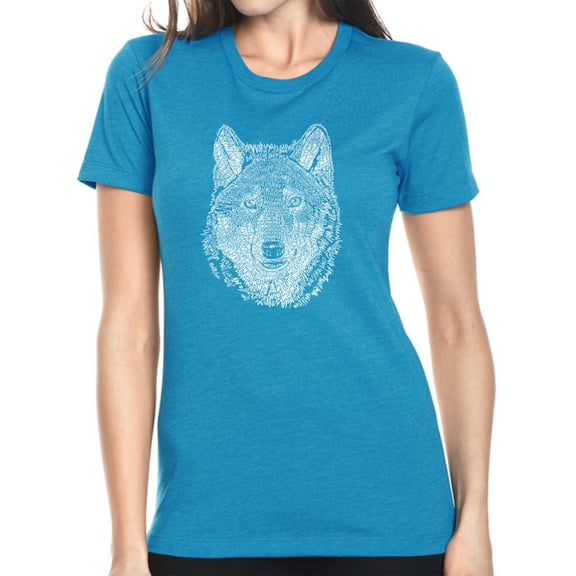 LA Pop Art Women's Premium Blend Word Art T-shirt - Wolf