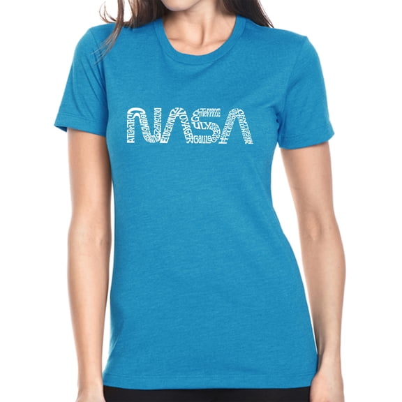 LA Pop Art Women's Premium Blend Word Art T-shirt - Worm Nasa