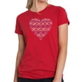 thumbnail image 1 of LA Pop Art Women's Premium Blend Word Art T-shirt - XOXO Heart, 1 of 2