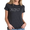 thumbnail image 1 of LA Pop Art Women's Premium Blend Word Art T-shirt - XOXO, 1 of 2