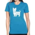thumbnail image 1 of LA Pop Art Women's Premium Blend Word Art T-shirt - Yorkie, 1 of 2