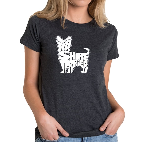 LA Pop Art Women's Premium Blend Word Art T-shirt - Yorkie