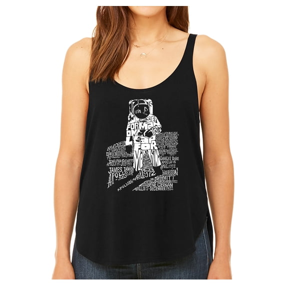 LA Pop Art Women's Premium Word Art Flowy Tank Top - ASTRONAUT