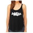 thumbnail image 1 of LA Pop Art Women's Premium Word Art Flowy Tank Top - Bass - Gone Fishing, 1 of 2