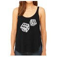 thumbnail image 1 of LA Pop Art Women's Premium Word Art Flowy Tank Top - DIFFERENT ROLLS THROWN IN THE GAME OF CRAPS, 1 of 2