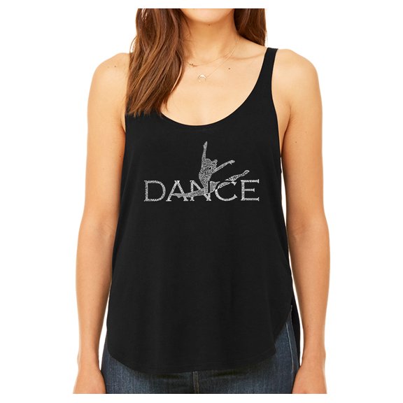LA Pop Art Women's Premium Word Art Flowy Tank Top - Dancer