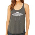thumbnail image 1 of LA Pop Art Women's Premium Word Art Flowy Tank Top - Flying Saucer UFO, 1 of 2
